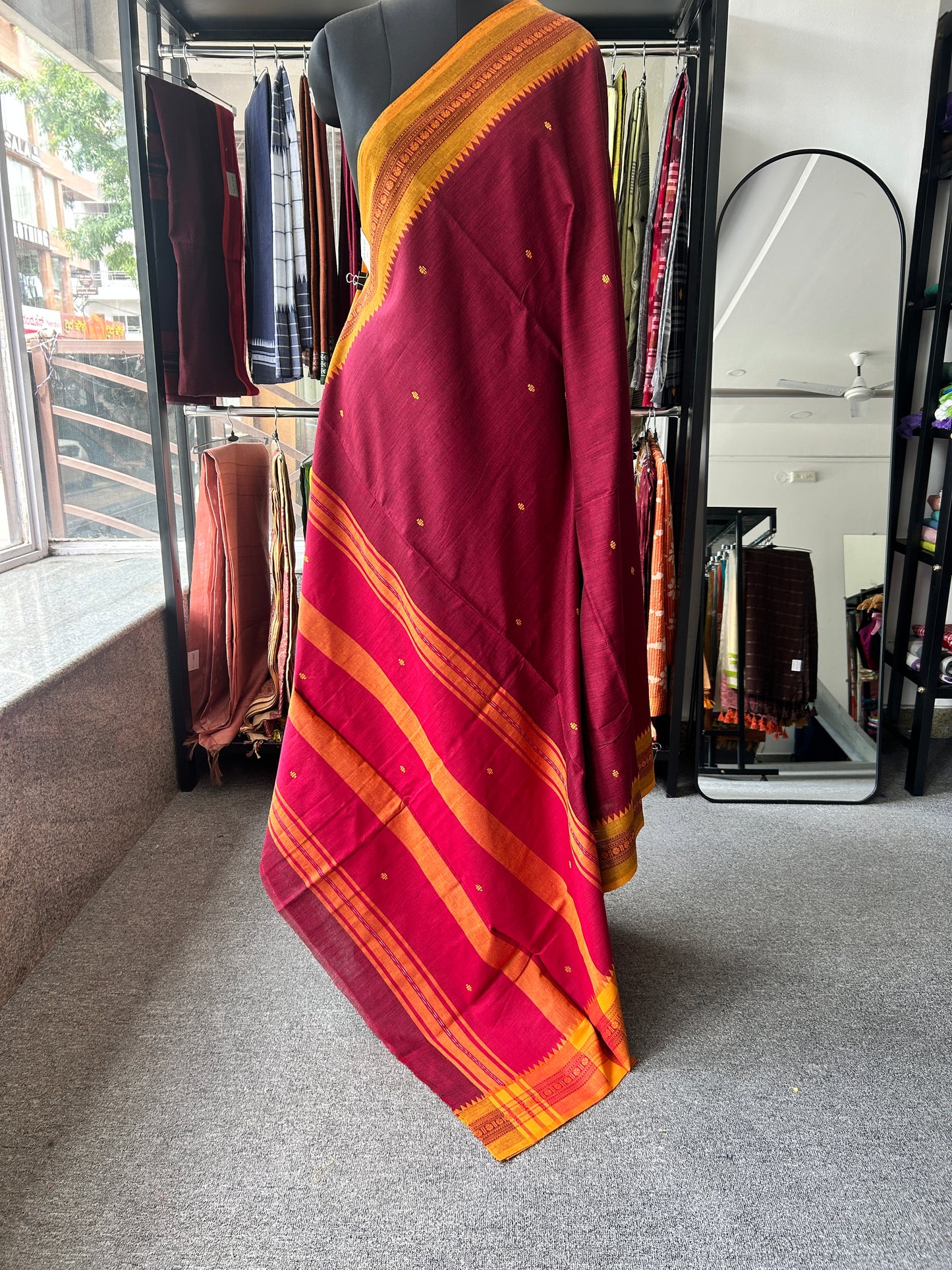 MARRON DHANIAKHALI SAREE