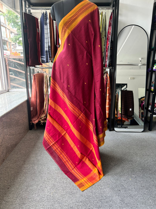 MARRON DHANIAKHALI SAREE