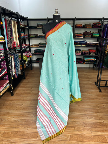 BLUE DHANIAKHALI SAREE