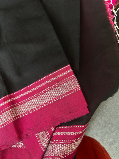 BLACK HANDLOOM ILKAL SAREE