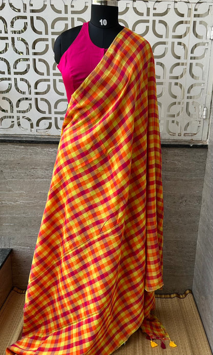 CHECK MUL SAREE