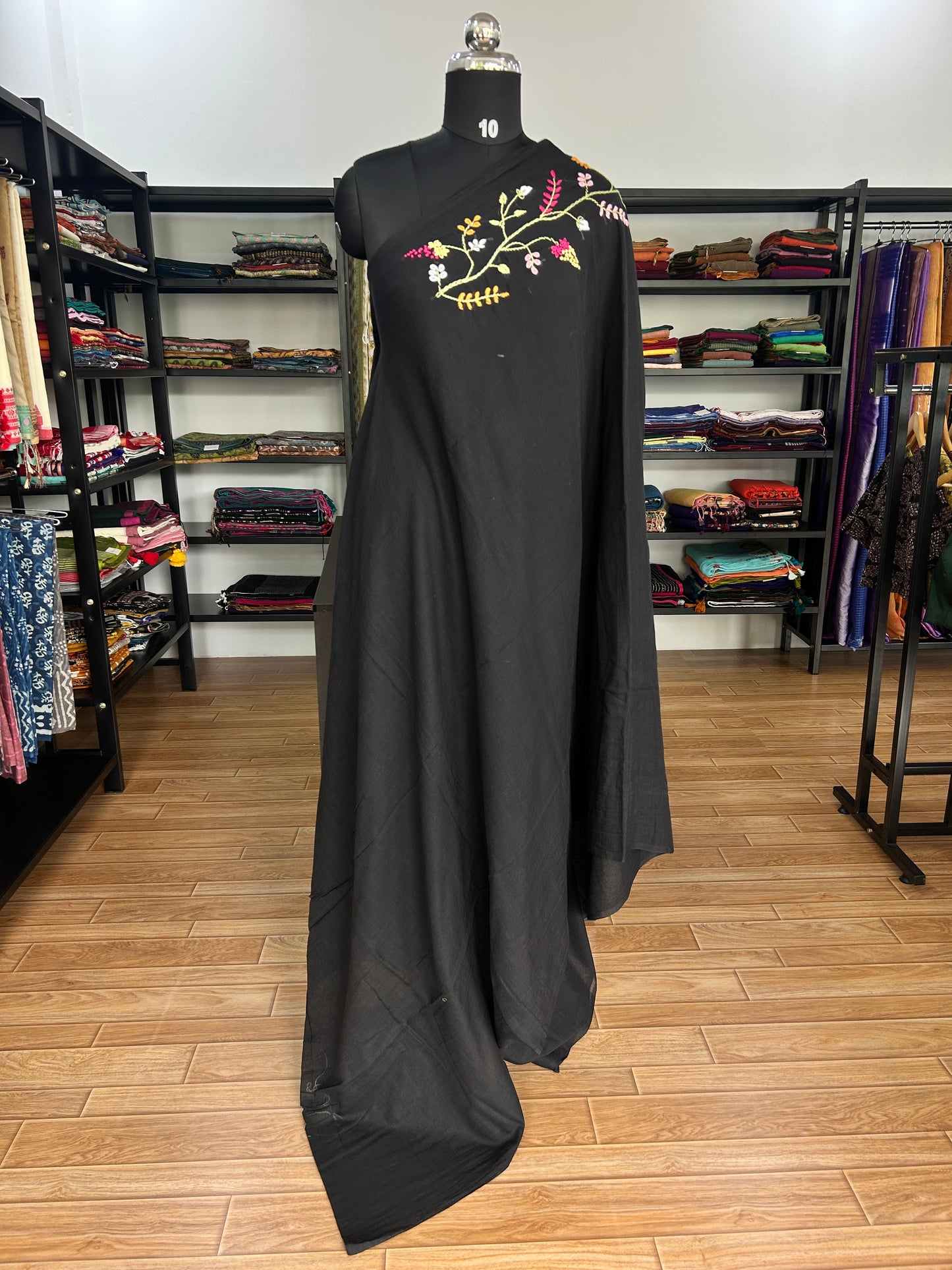 BLACK KATHA MUL SAREE