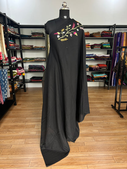 BLACK KATHA MUL SAREE