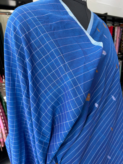 BLUE KHADI JAMDANI SAREE