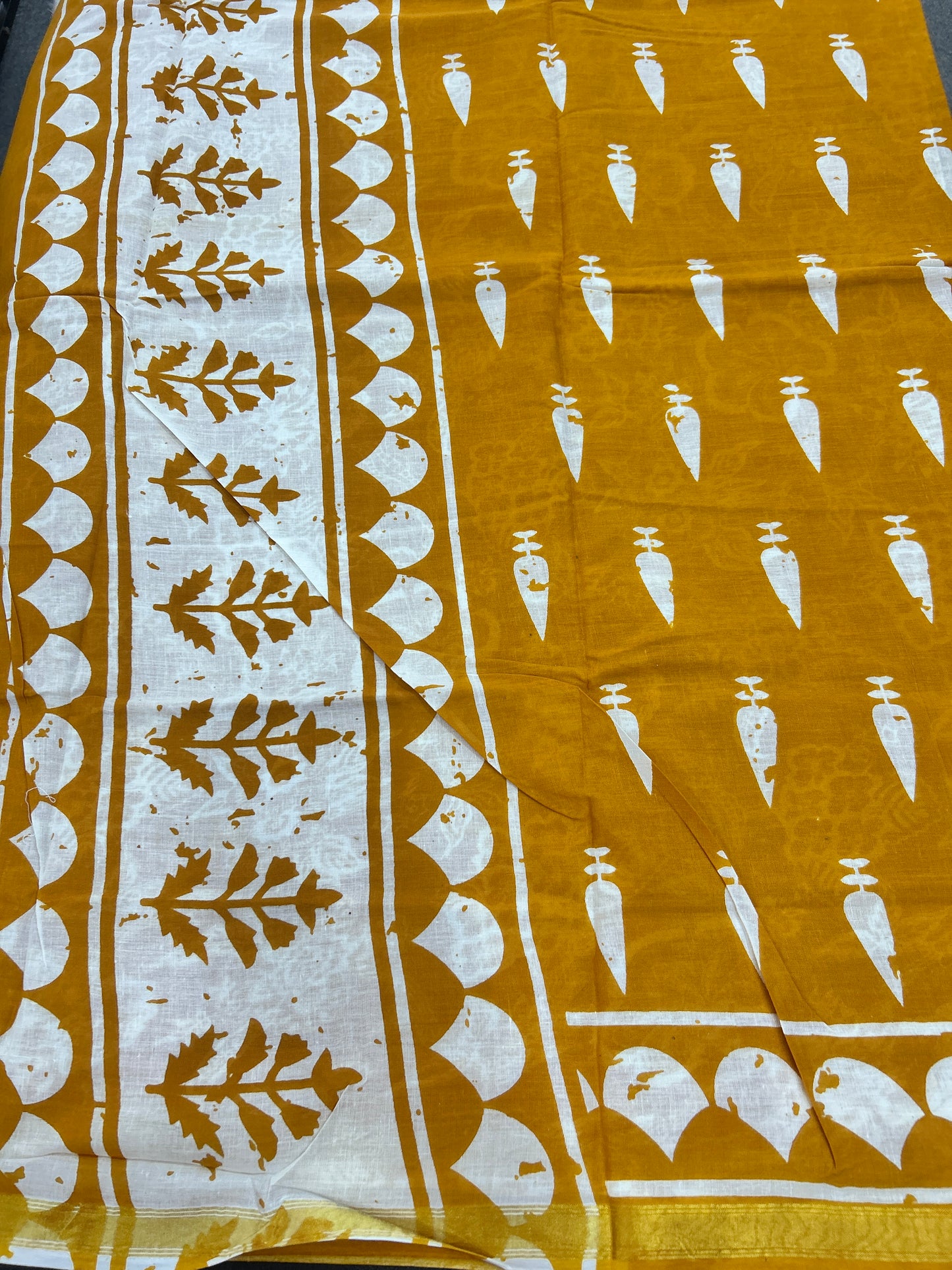Yellow chanderi mul cotton