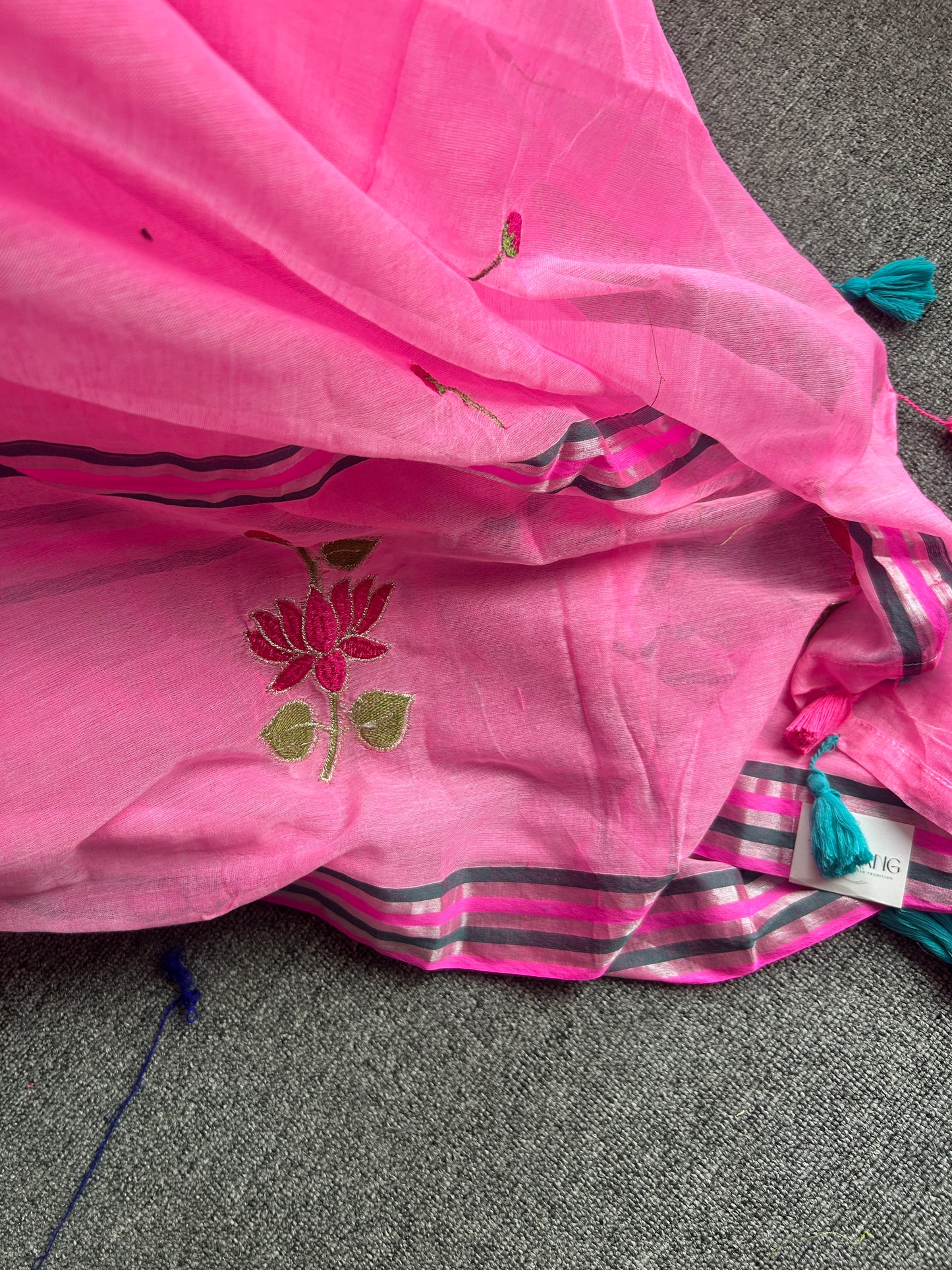PINK MUL SAREE