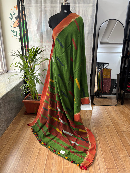 GREEN JAMDANI SAREE