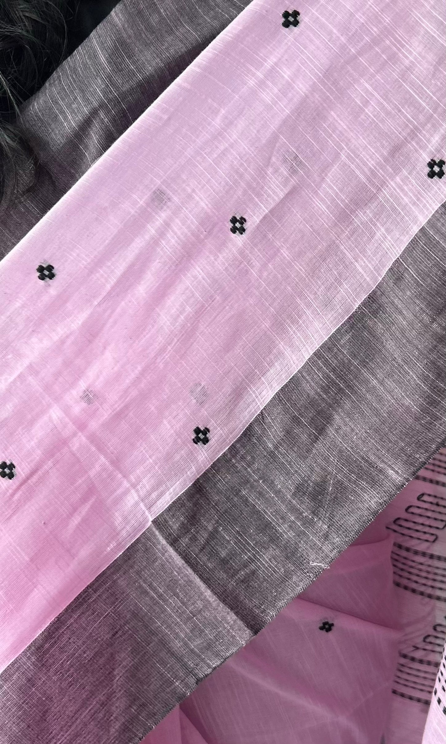 PINK KHADI COTTON SAREE