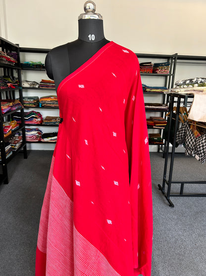 RED JAMDANI SAREE