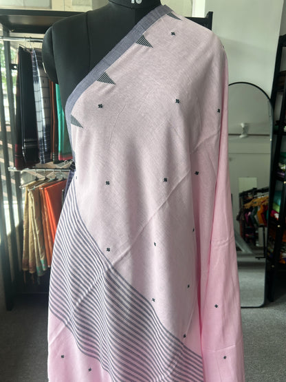 PINK MUL JAMDANI SAREE