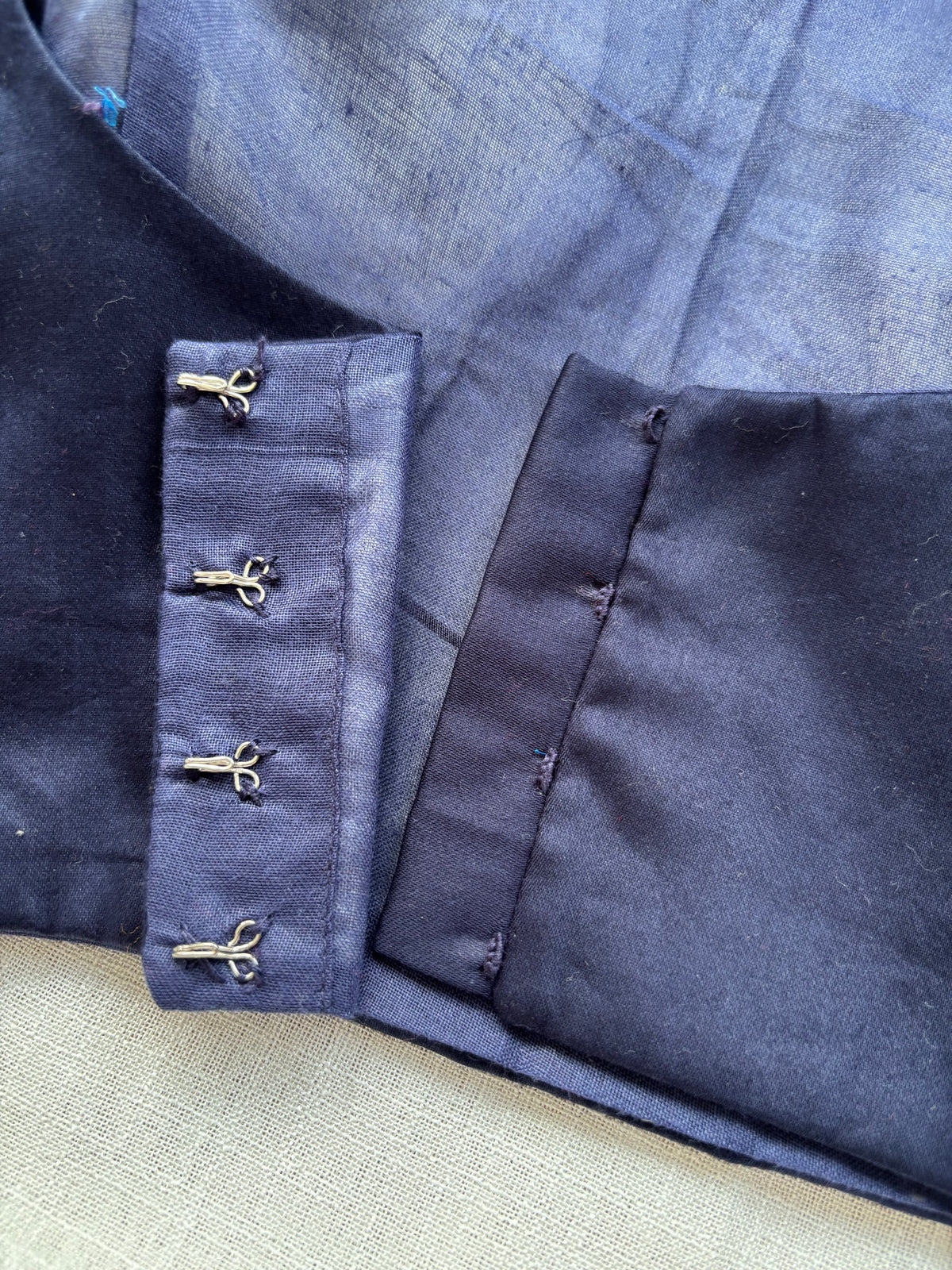 NAVY BLUE COTTON BLOUSE