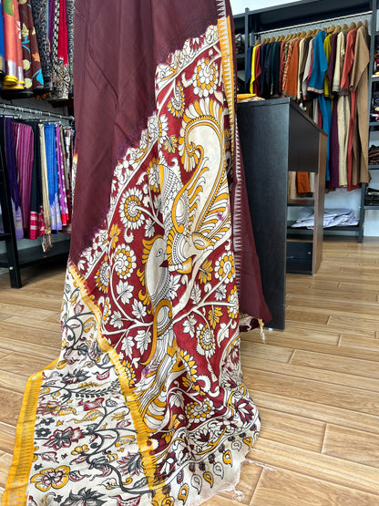 Brown kalamkari saree