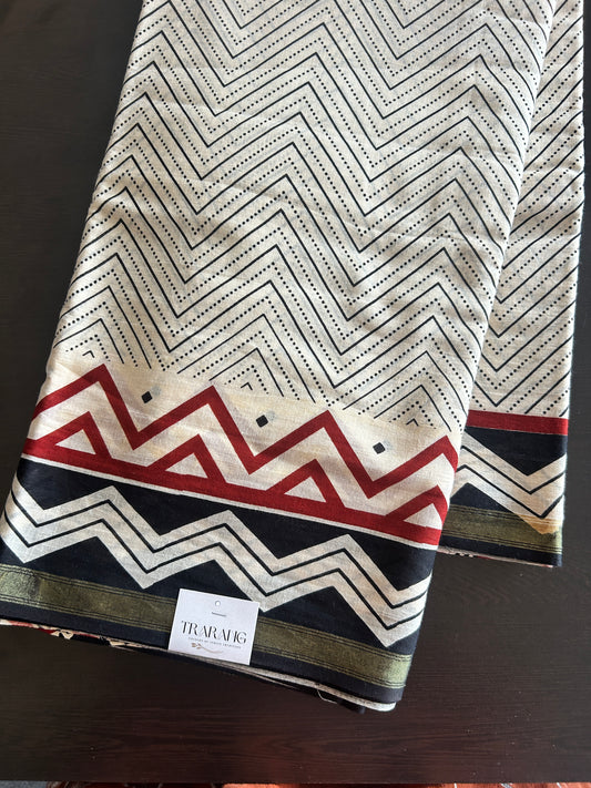 White chanderi mul cotton