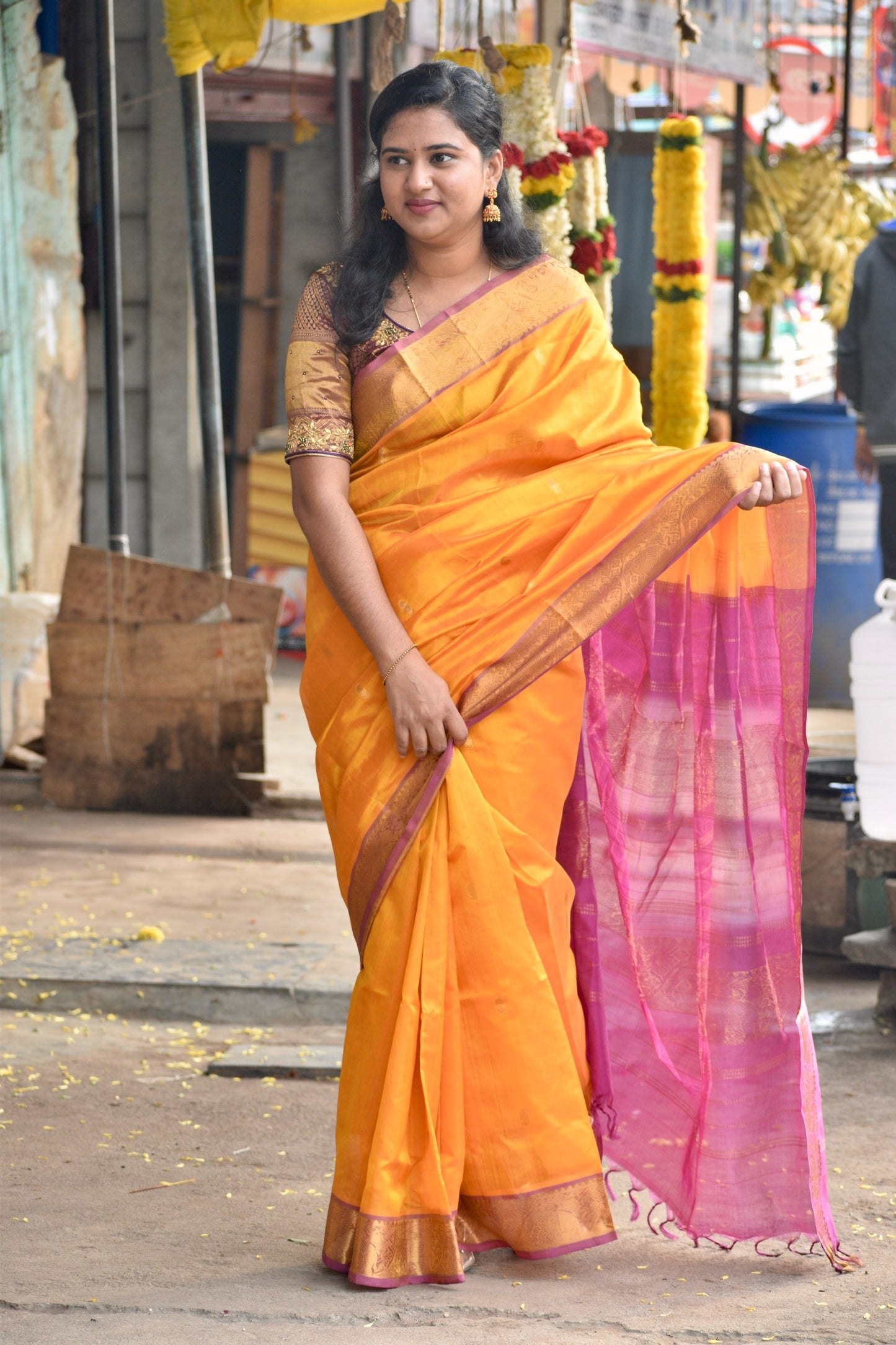 YELLOW KANCHI SILK COTTON