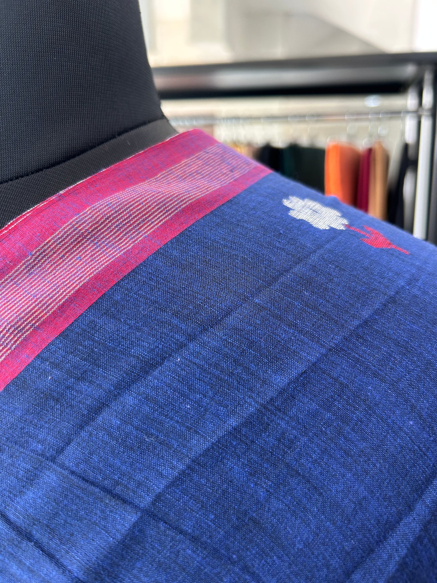 BLUE KHADI JAMDANI SAREE