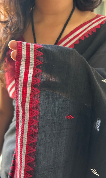BLACK DHANIAKHALI SAREE