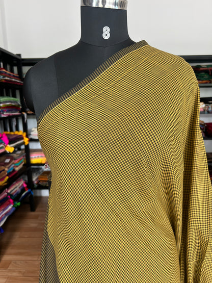 GREEN CHECKS  MUL SAREE