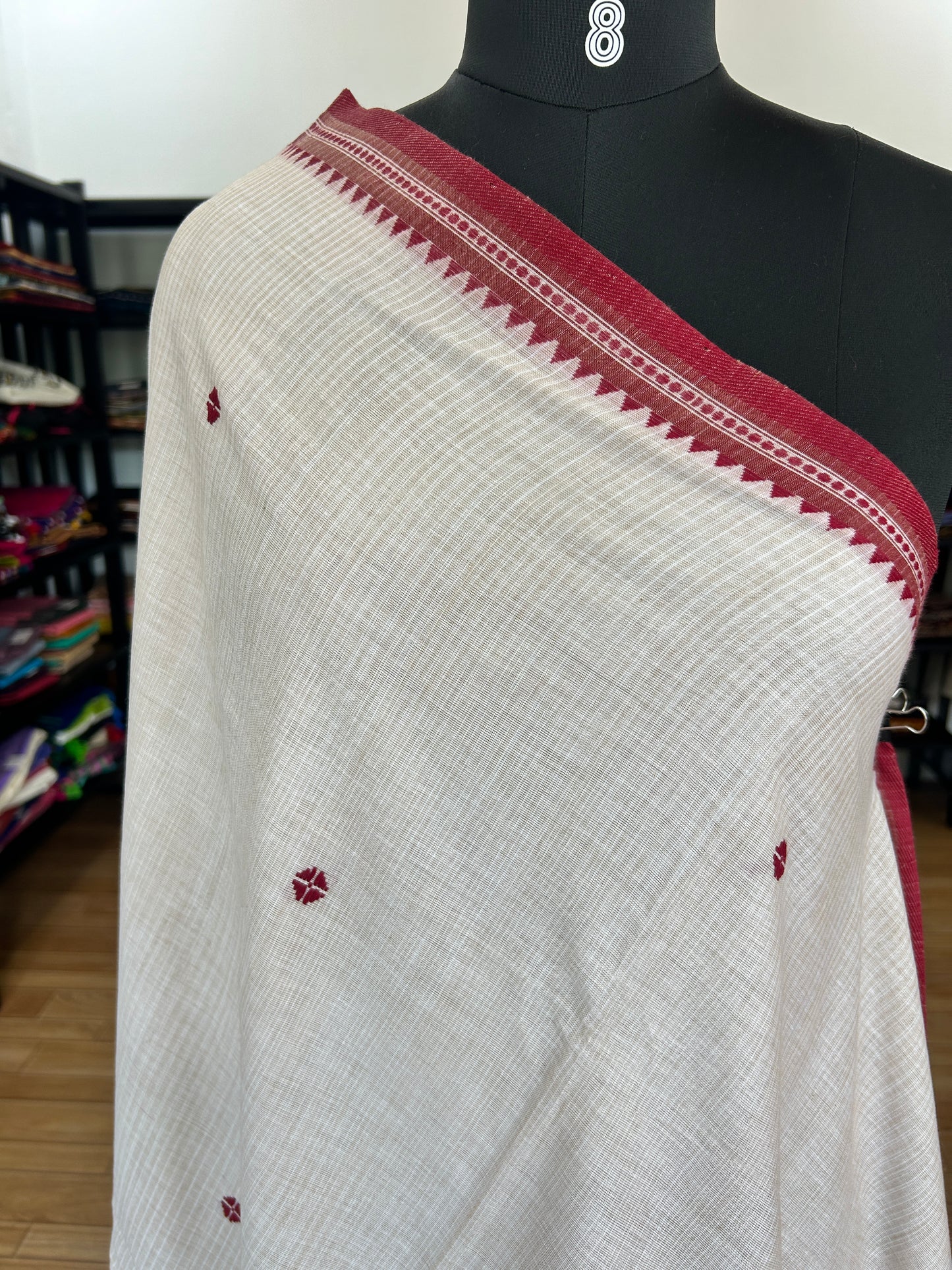 OFF WHITE DHANIAKHALI SAREE