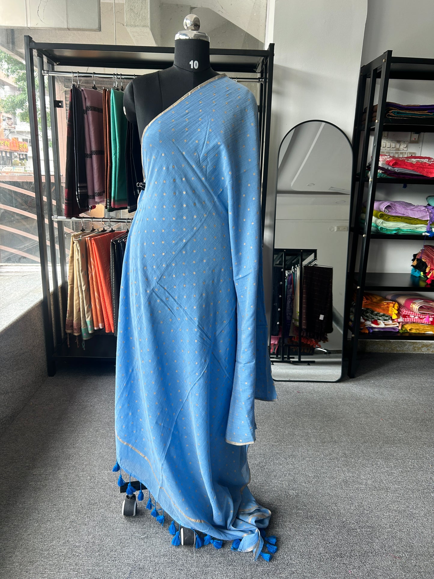 BLUE MUL SAREE
