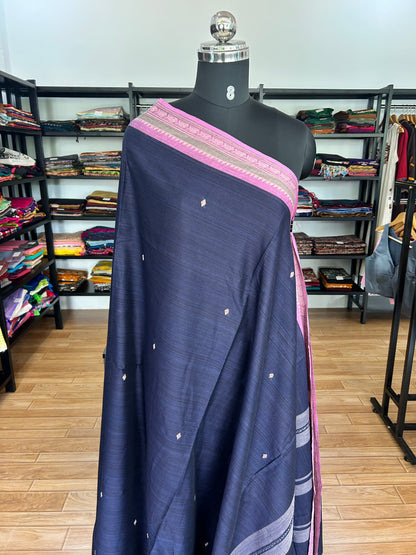 BLUE DHANIAKHALI SAREE