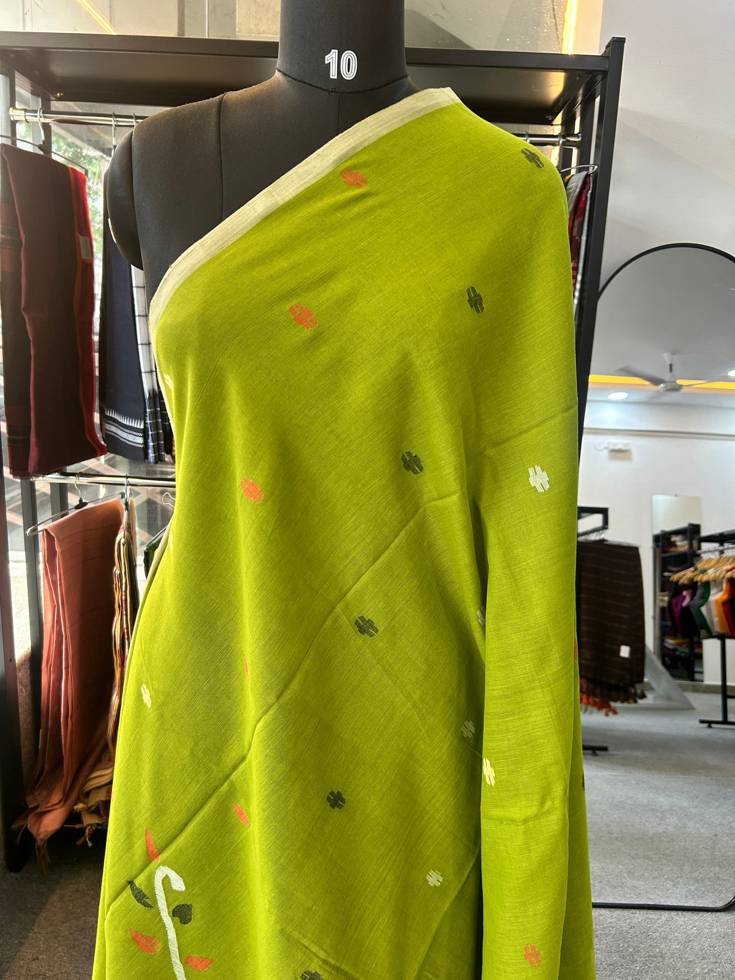 GREEN MUL JAMDANI SAREE
