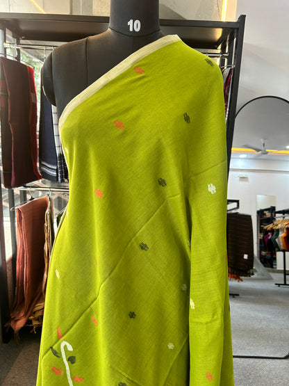 GREEN MUL JAMDANI SAREE