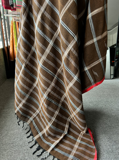 BROWN LINEN SAREE