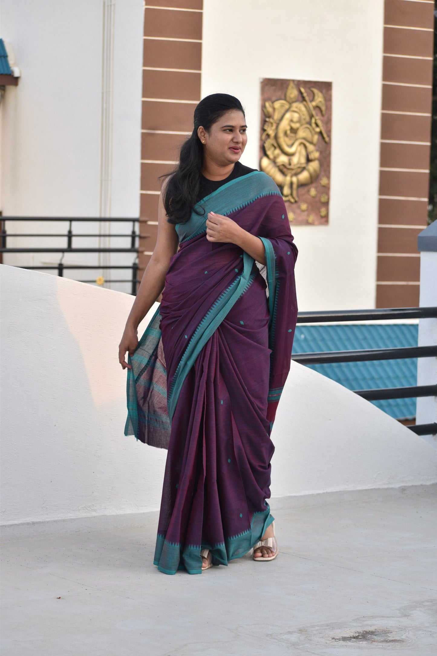 PURPLE DHANIAKHALI SAREE