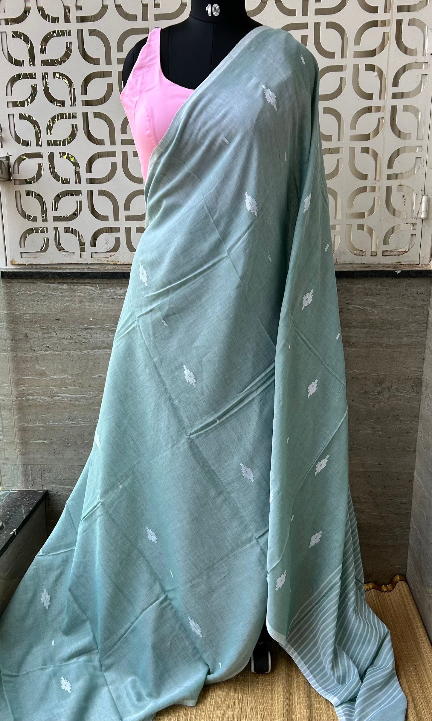 GREEN MUL JAMDANI SAREE