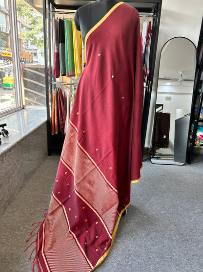 MARRON MERCERISED JAMDANI