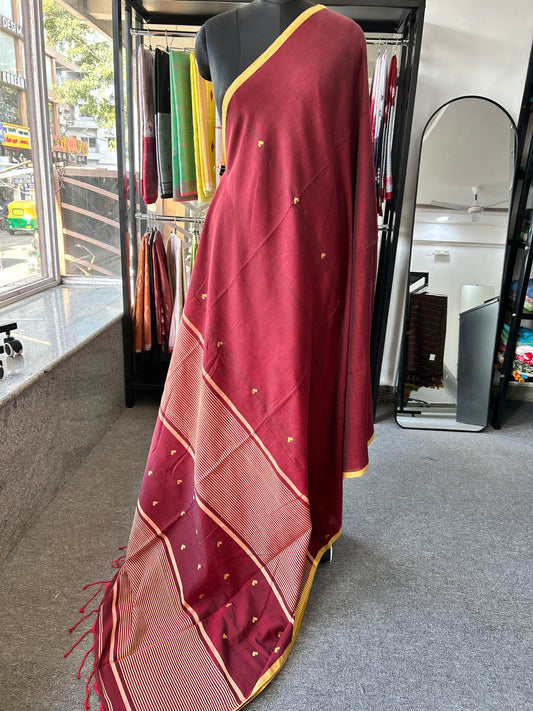 MARRON MERCERISED JAMDANI