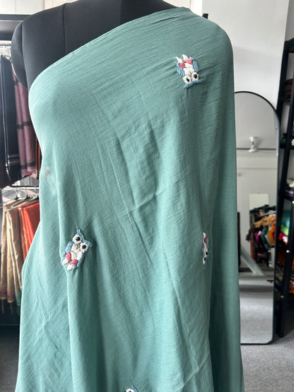 GREEN OWL MUL SAREE