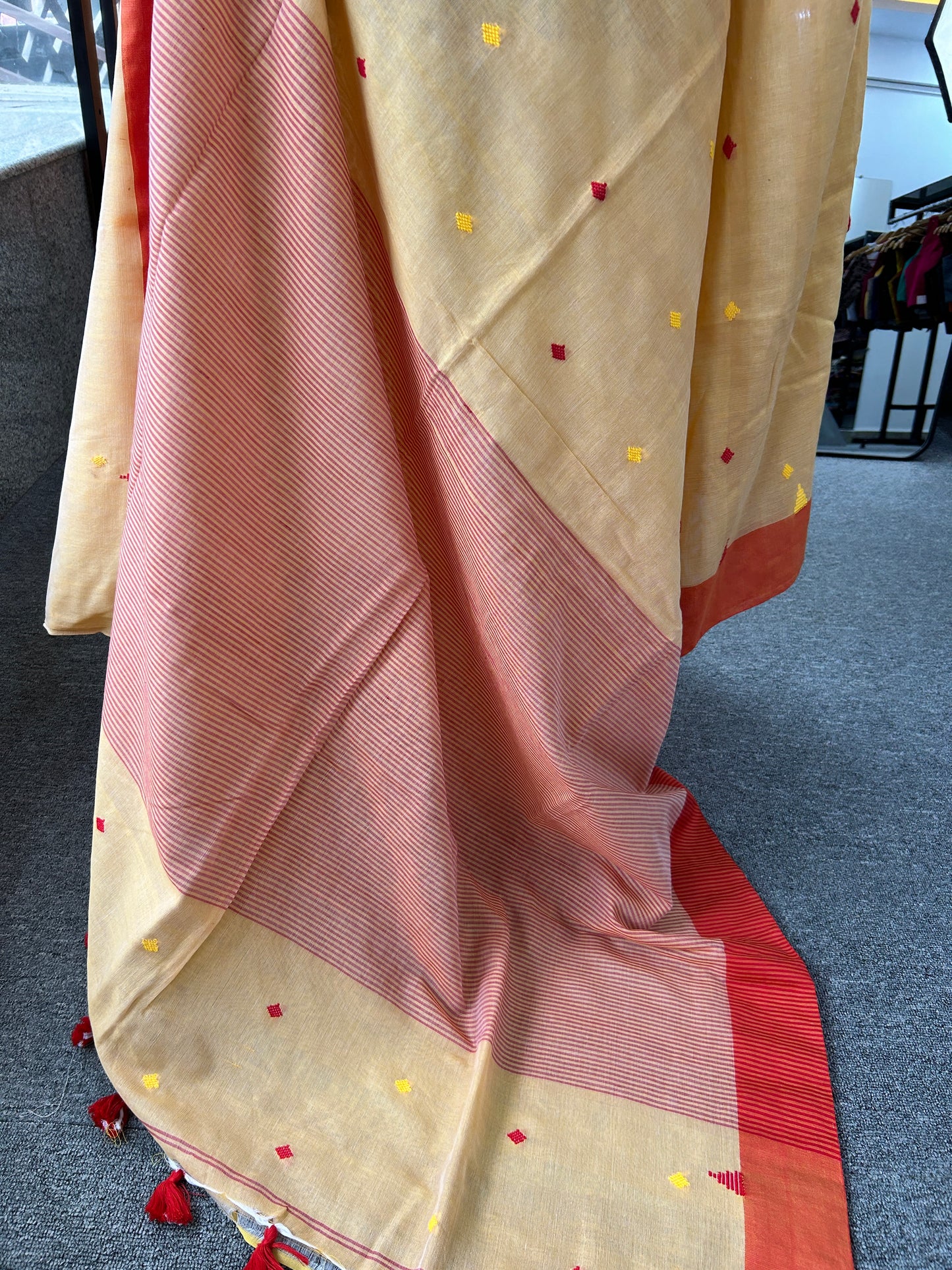 YELLOW JAMDANI SAREE