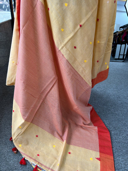 YELLOW JAMDANI SAREE
