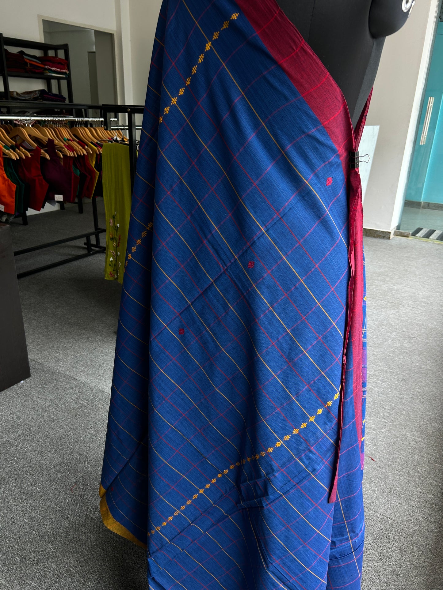 BLUE DHANIAKHALI SAREE