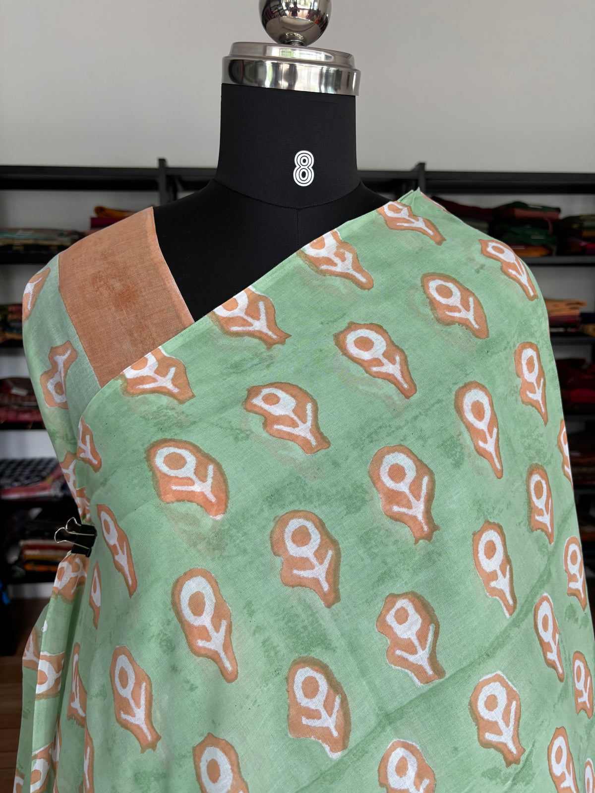 GREEN QUIRKY MUL SAREE