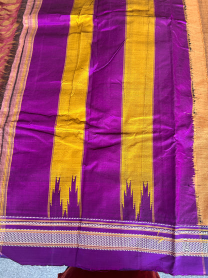 BROWN HANDLOOM ILKAL SAREE