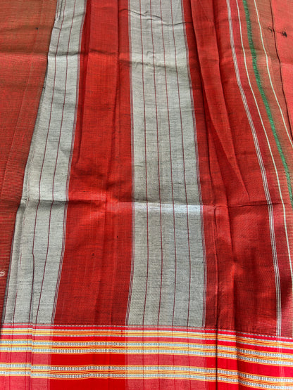 MARRON HANDLOOM ILKAL SAREE
