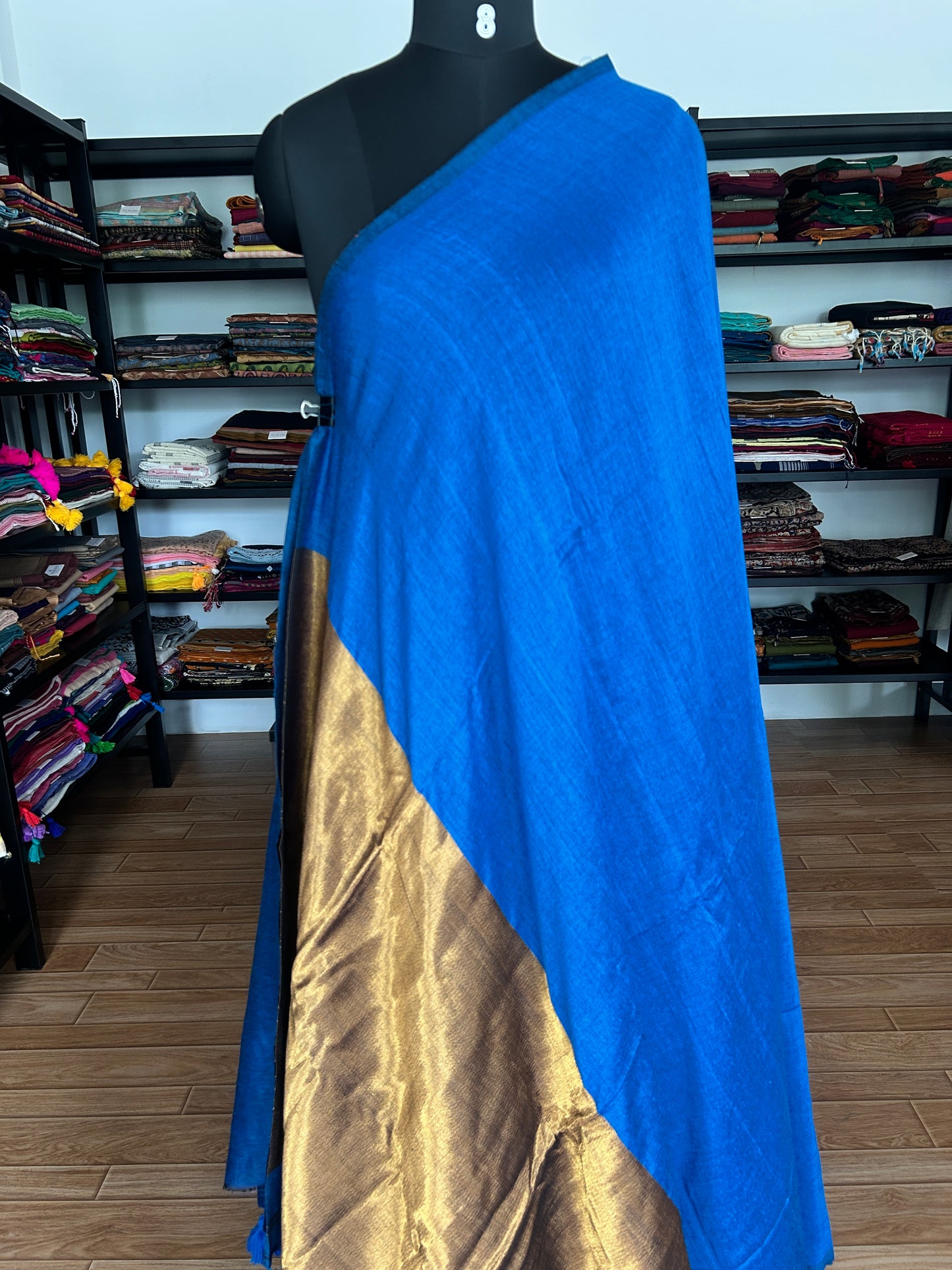 BLUE ACRYLIC SAREE
