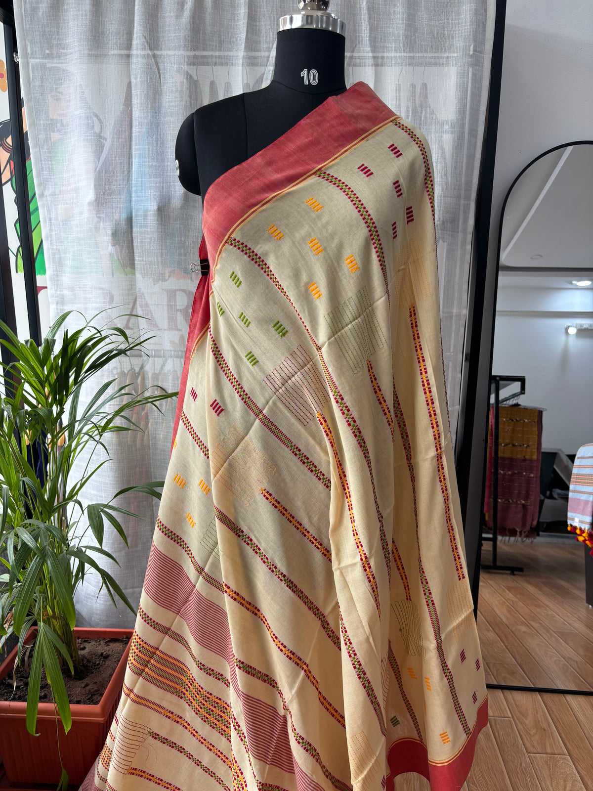 BEIGE JAMDANI SAREE
