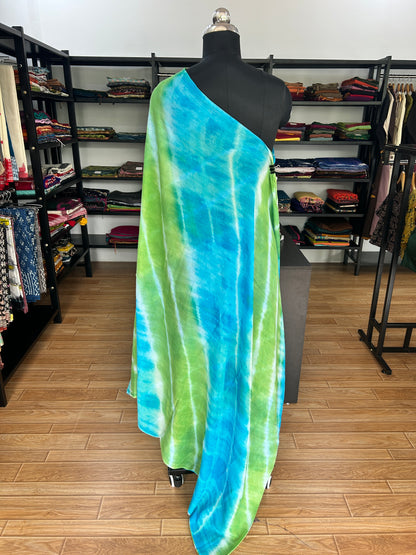 BLUE SHIBORI MUL SAREE
