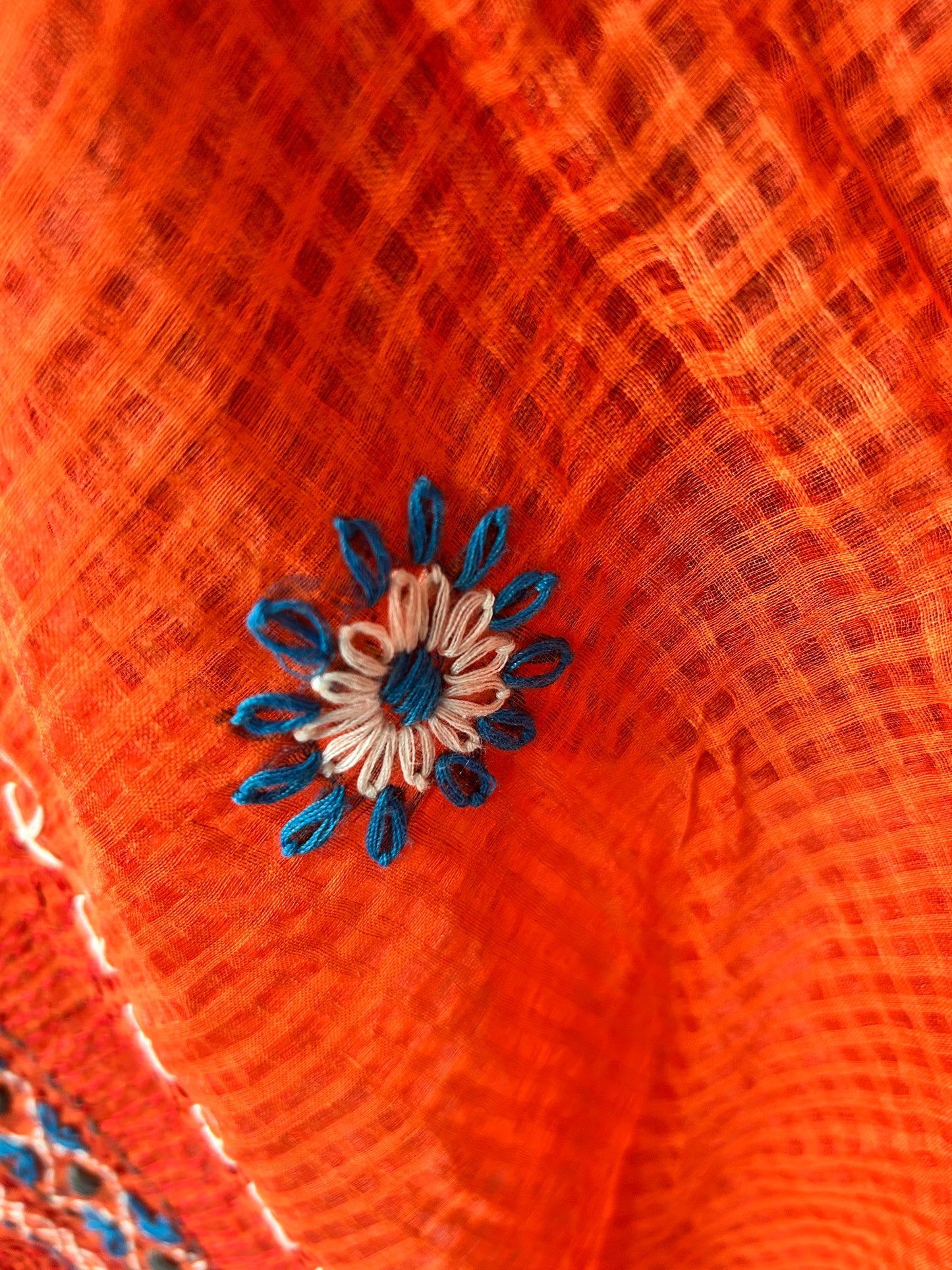 White katha embroidered kota