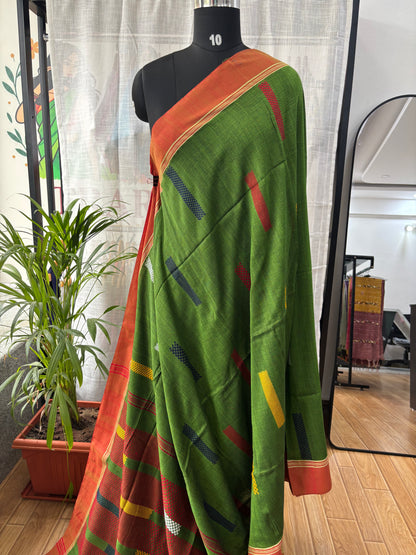 GREEN JAMDANI SAREE
