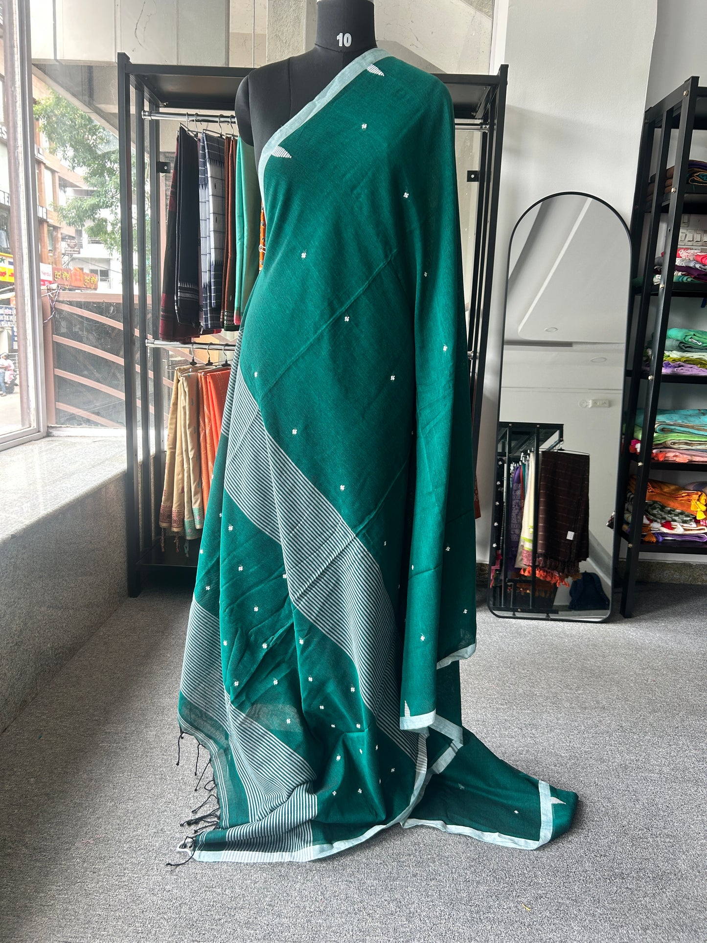 GREEN JAMDANI SAREE