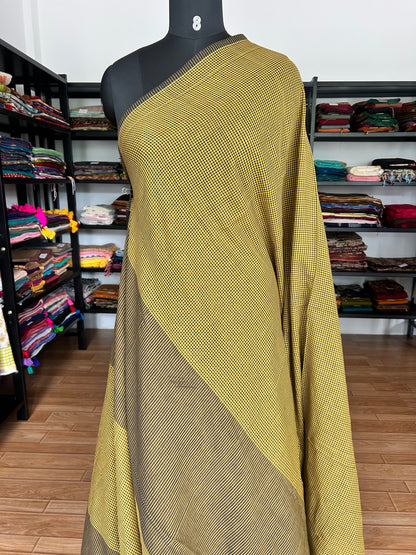 GREEN CHECKS  MUL SAREE