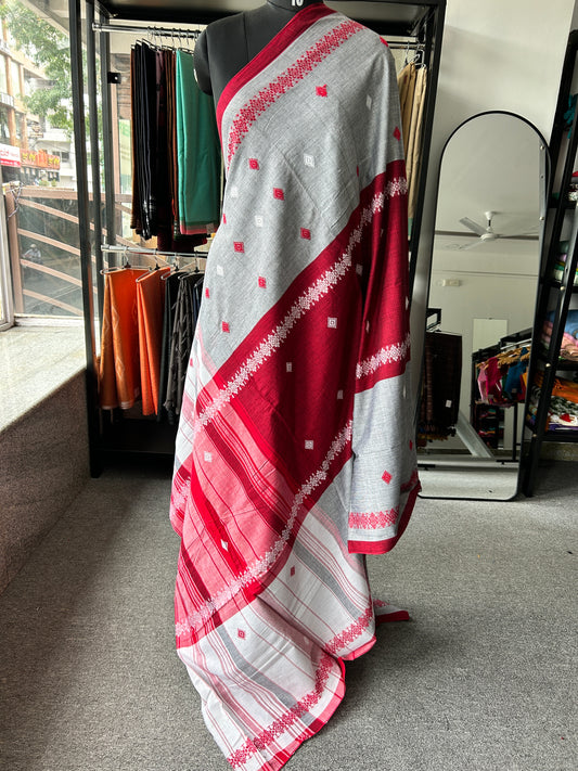 GREY DHANIAKHALI SAREE