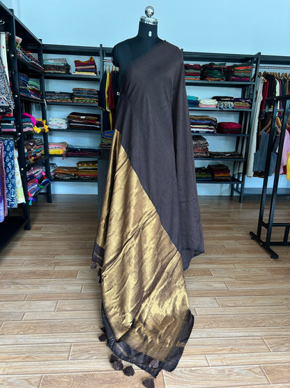 BROWN ACRYLIC SAREE