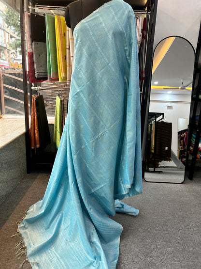 BLUE TISSUE SAREE