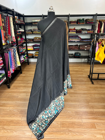 Black kalamkari saree