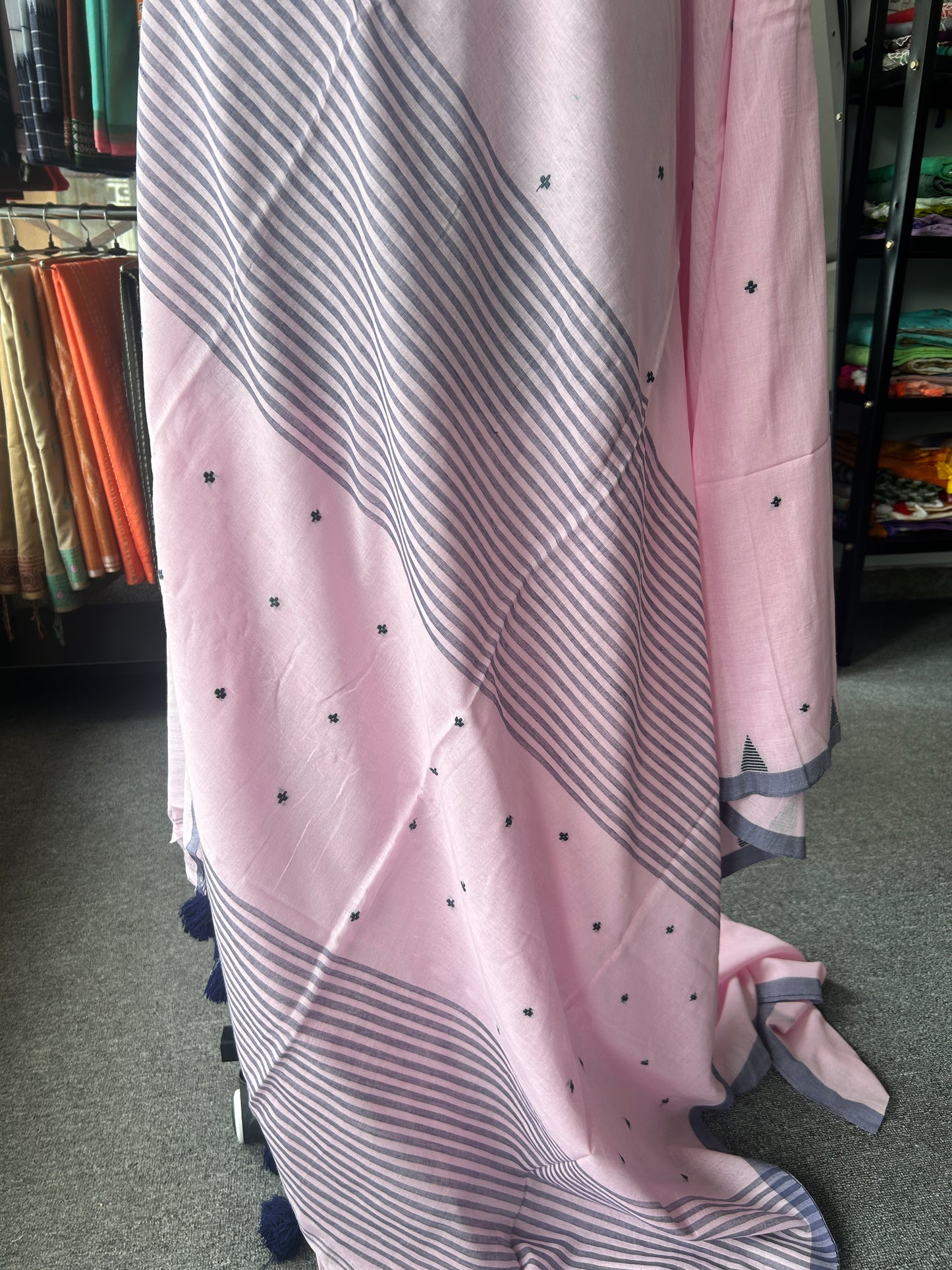 PINK MUL JAMDANI SAREE